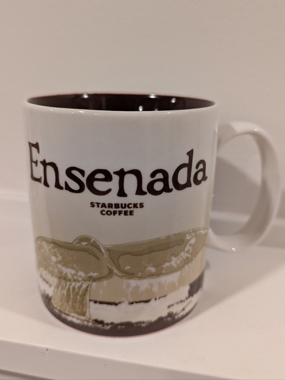 Starbucks Ensenada Ceramic Coffee Mug - White and Brown